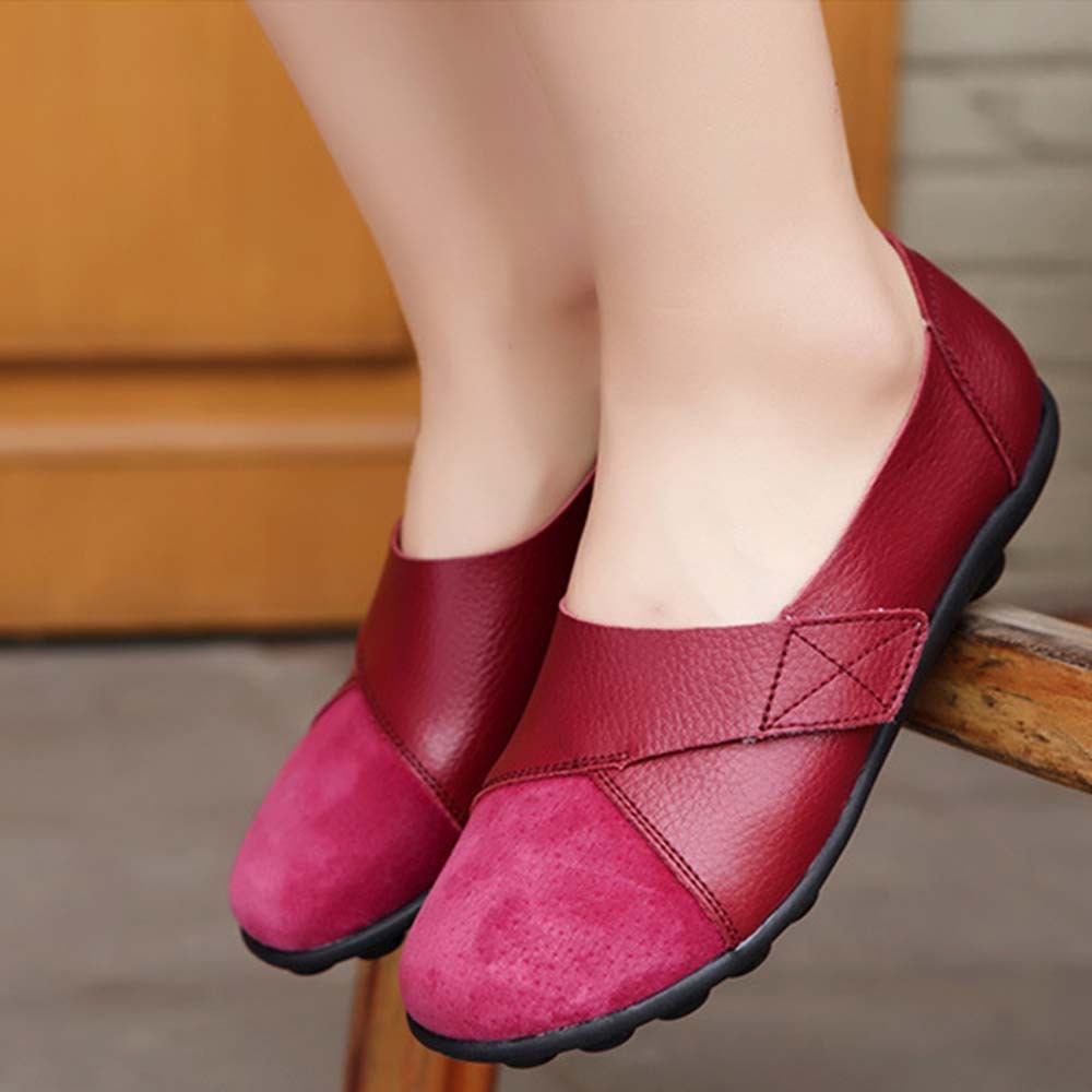 Zapatos casuales de cuero cómodos con velcro