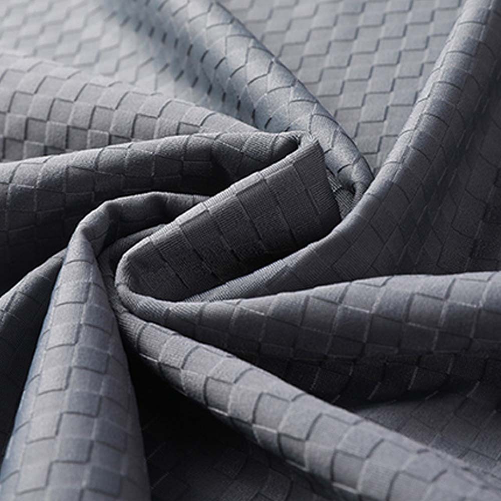 Hojanaranja Polo de manga corta a cuadros elásticos de color liso para hombre