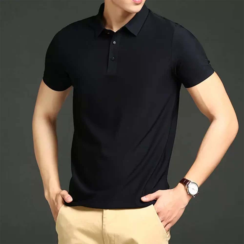 Polo de manga corta de secado rápido para hombre Summer Icy