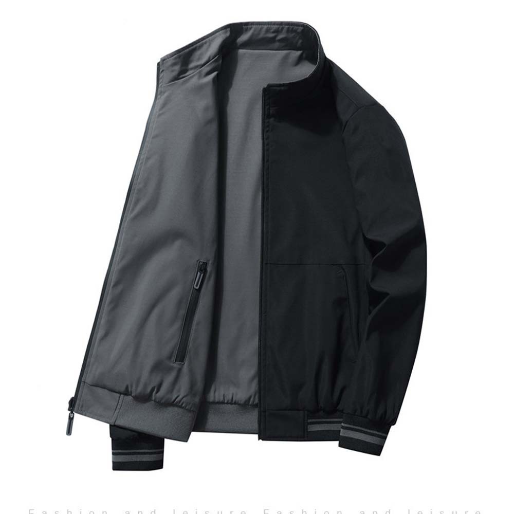 Olivoslindo Nueva chaqueta informal de primavera y otoño para hombre, ropa de abrigo reversible