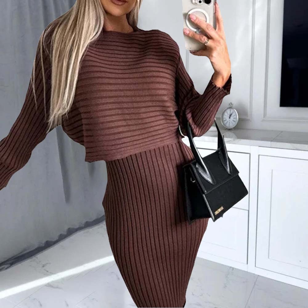 Knit Pullover Sweater and Cami Dress Set