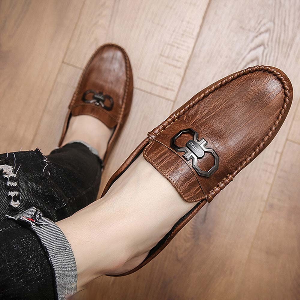 Zapatillas de hombre de piel transpirable con suela suave