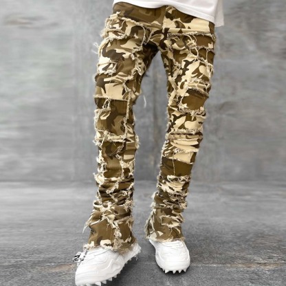 Stylish Retro Men's Stretch Denim Straight Leg Pants