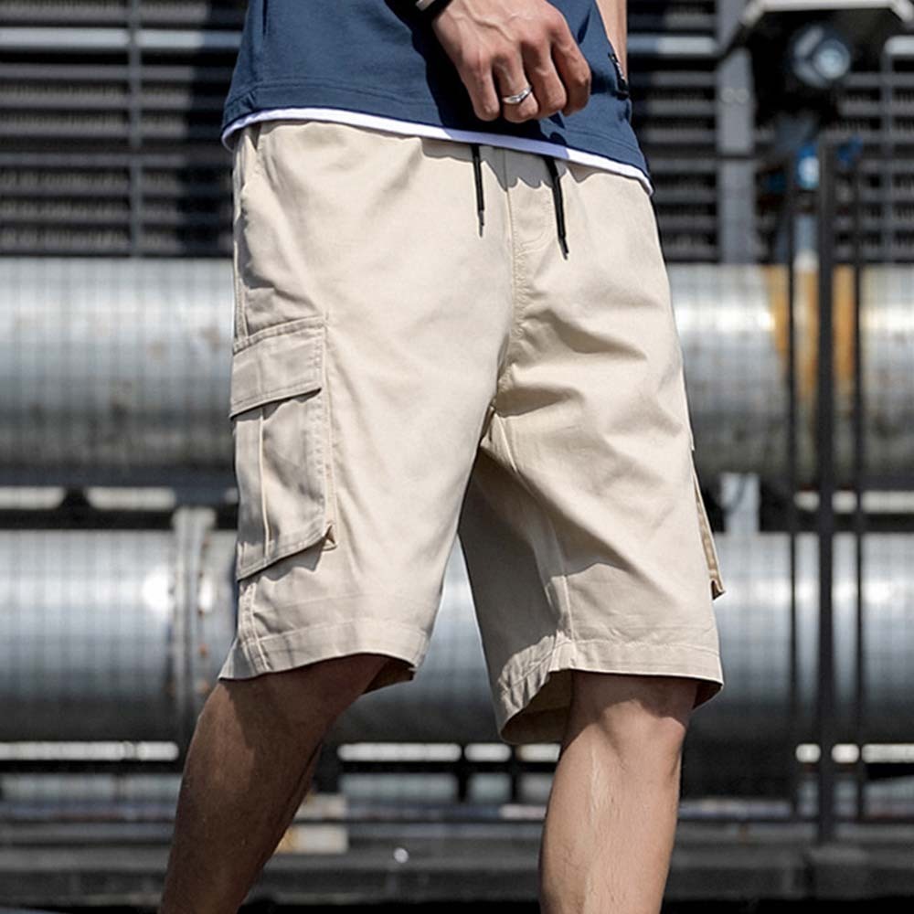 Pantalones cortos cargo informales con múltiples bolsillos para hombre, novedad de verano 2024