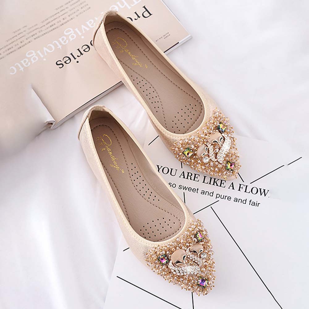 Pisos de diamantes de imitación de moda para mujer