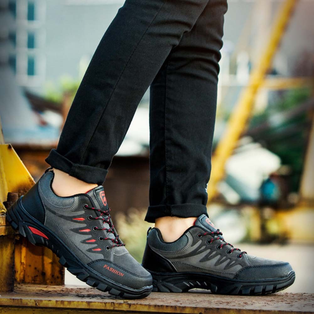 Olivoslindo Zapatillas de deporte casuales de moda para hombres Cómodos zapatos de senderismo al aire libre de caña baja