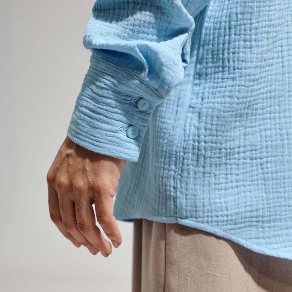 Camisa cómoda de manga larga de algodón para mujer