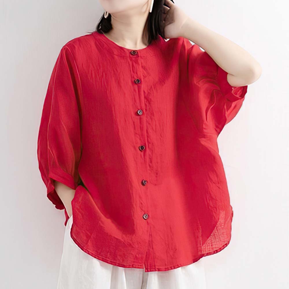 2024 nuevas camisas sueltas de algodón y lino para mujer