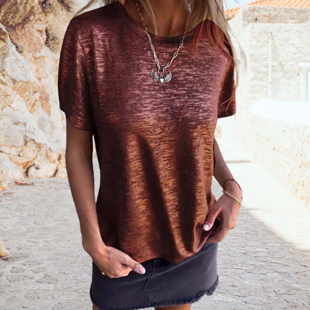 Smiledeer Women's Fashionable Hot Stamping Short Sleeve T-Shirt