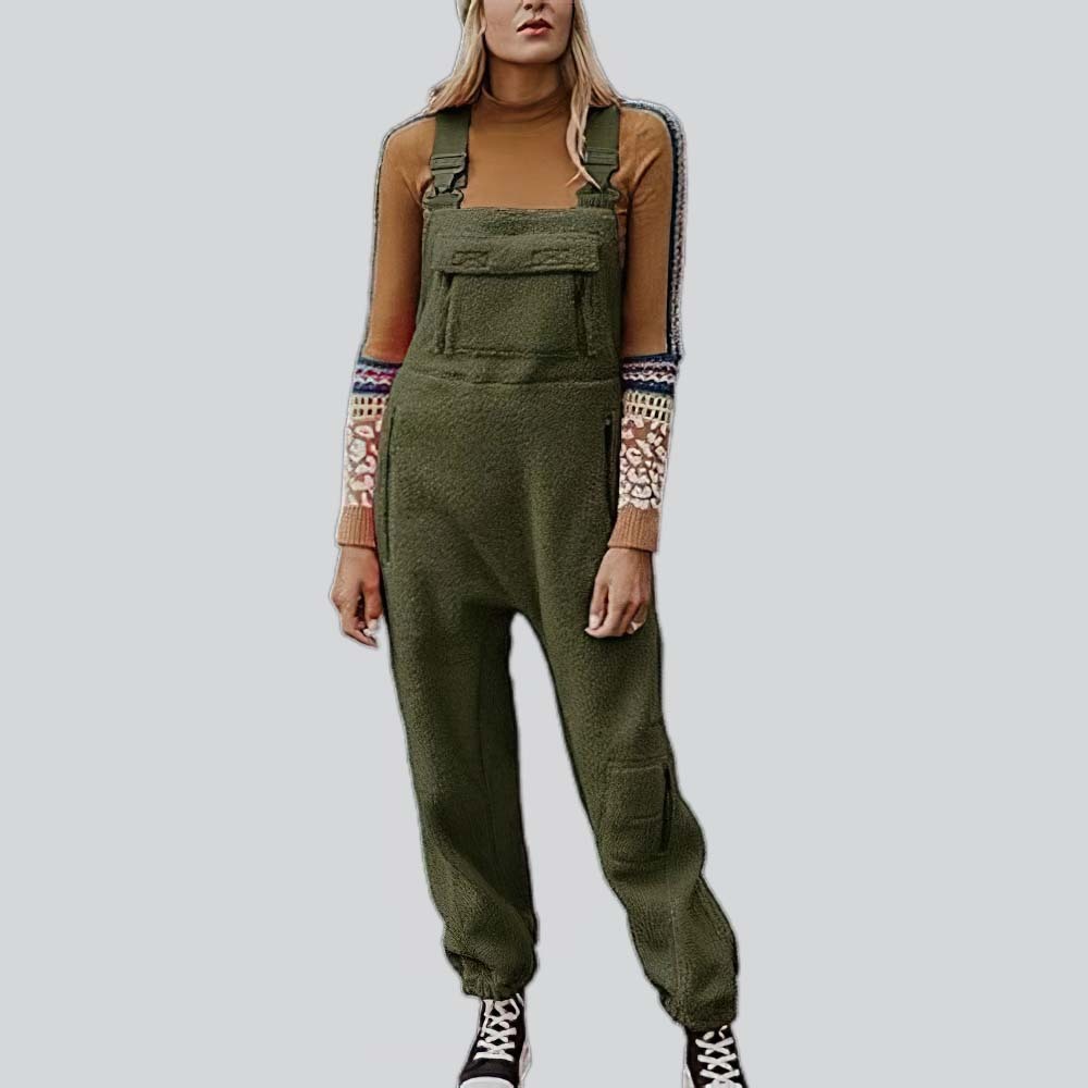 Women's Fleece Warm Loose Casual Jumpsuits