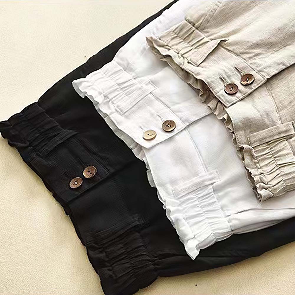 Women's Breathable and Comfortable Linen High Waisted Wide Leg Pants