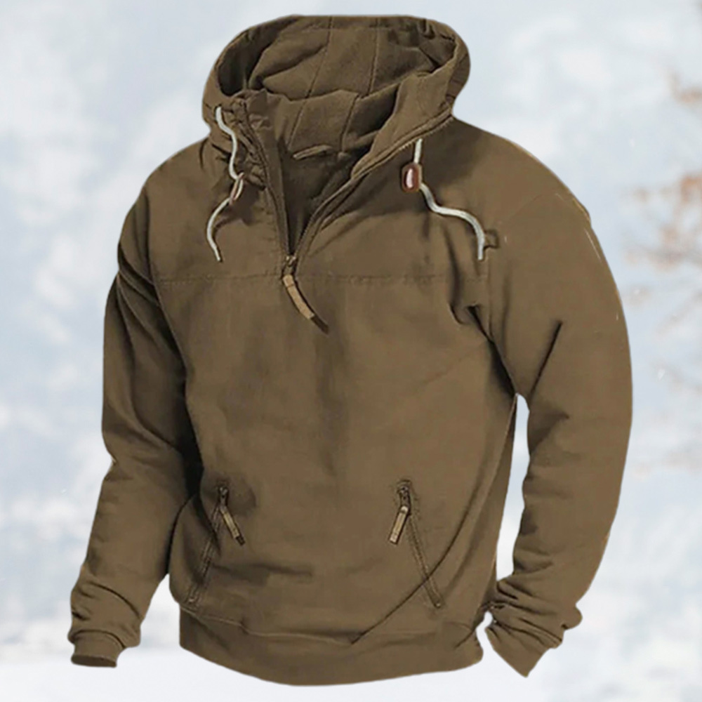 Piecewish Men's hooded loose sweatshirt jacket