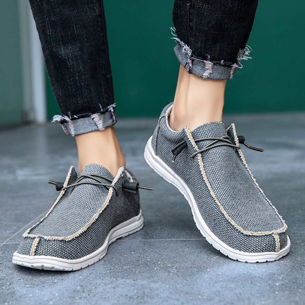 Olivoslindo Zapatos casuales de lona Mocasines de hombre Zapatos de tela Zapatos de pesca