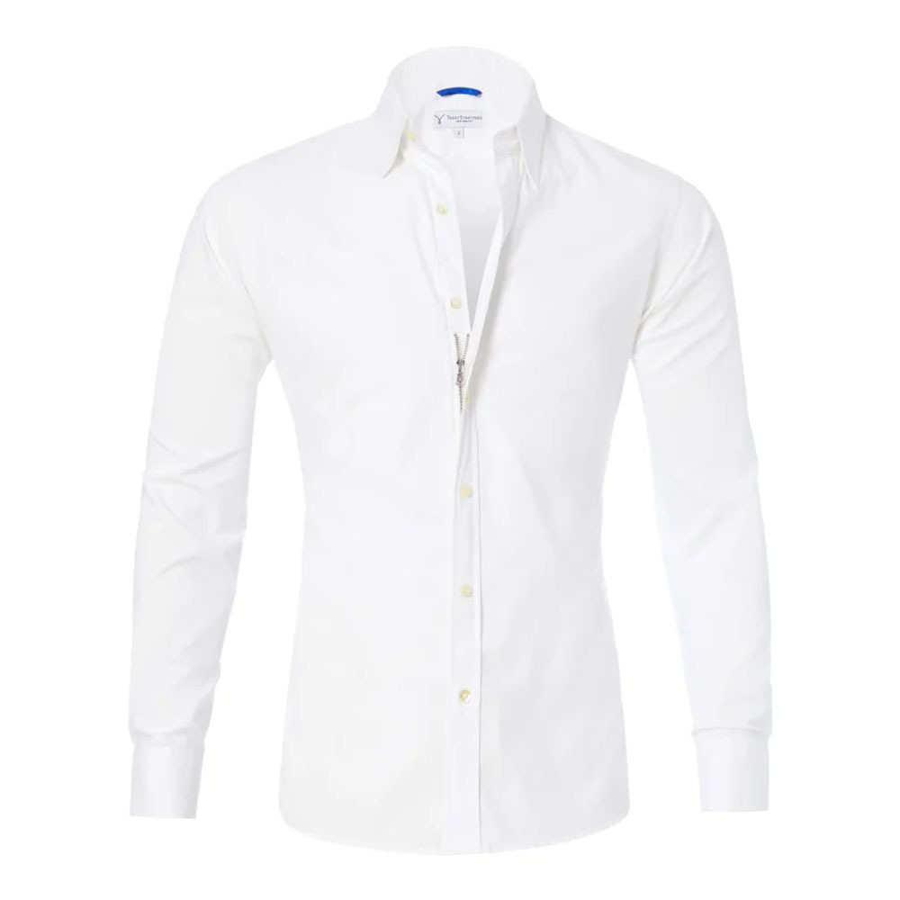 Camisa elástica con cremallera para hombre nueva de primavera