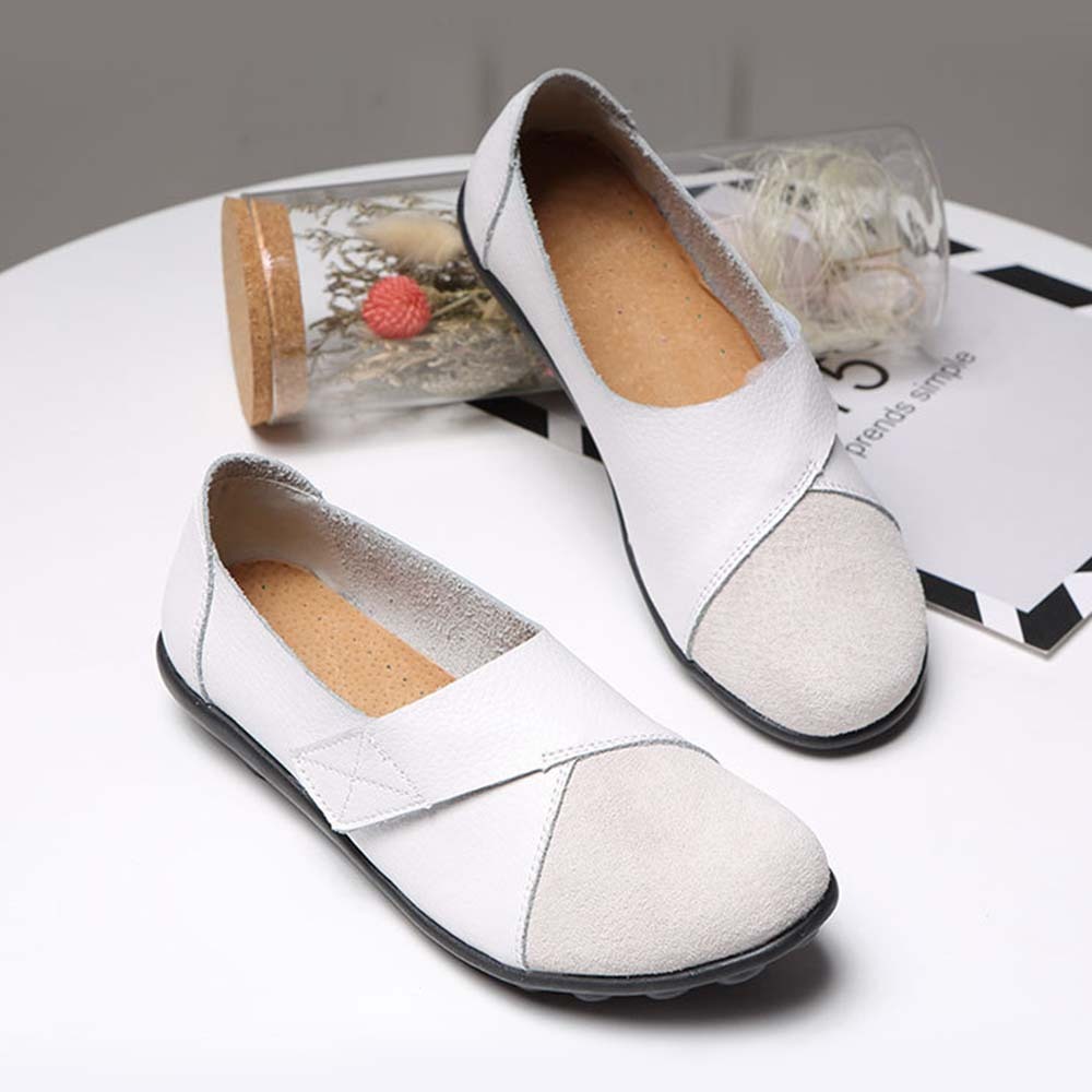 Zapatos casuales de cuero cómodos con velcro