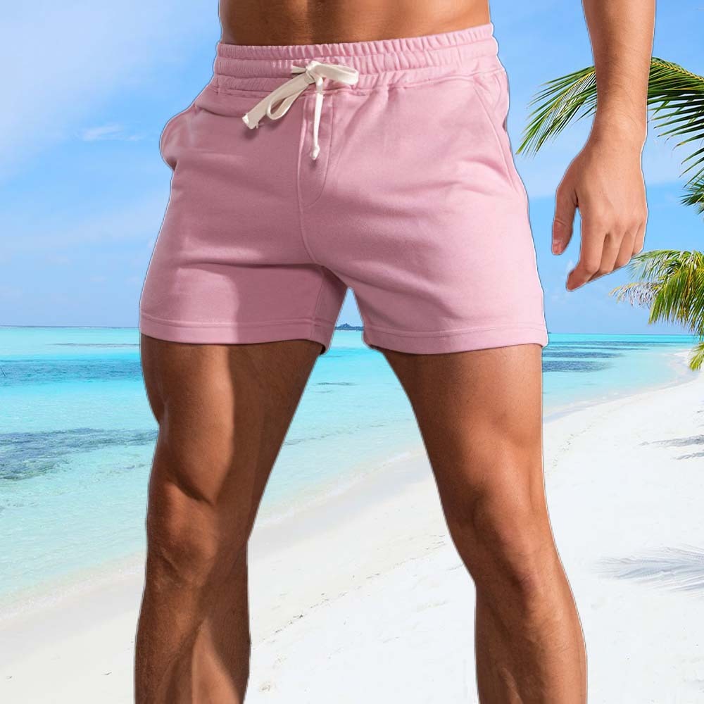 Cotton sports shorts with elastic waist