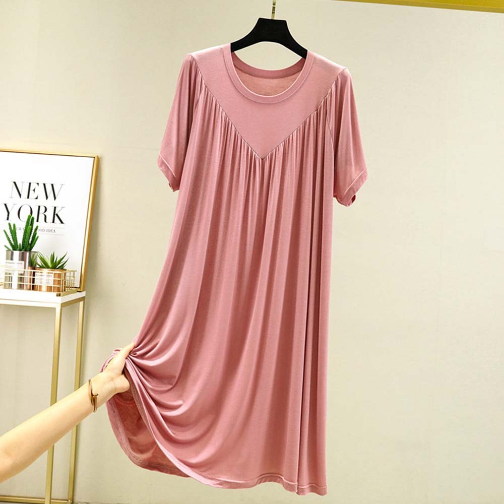 2024 Nuevo vestido de pijama suelto de manga corta súper suave y fino