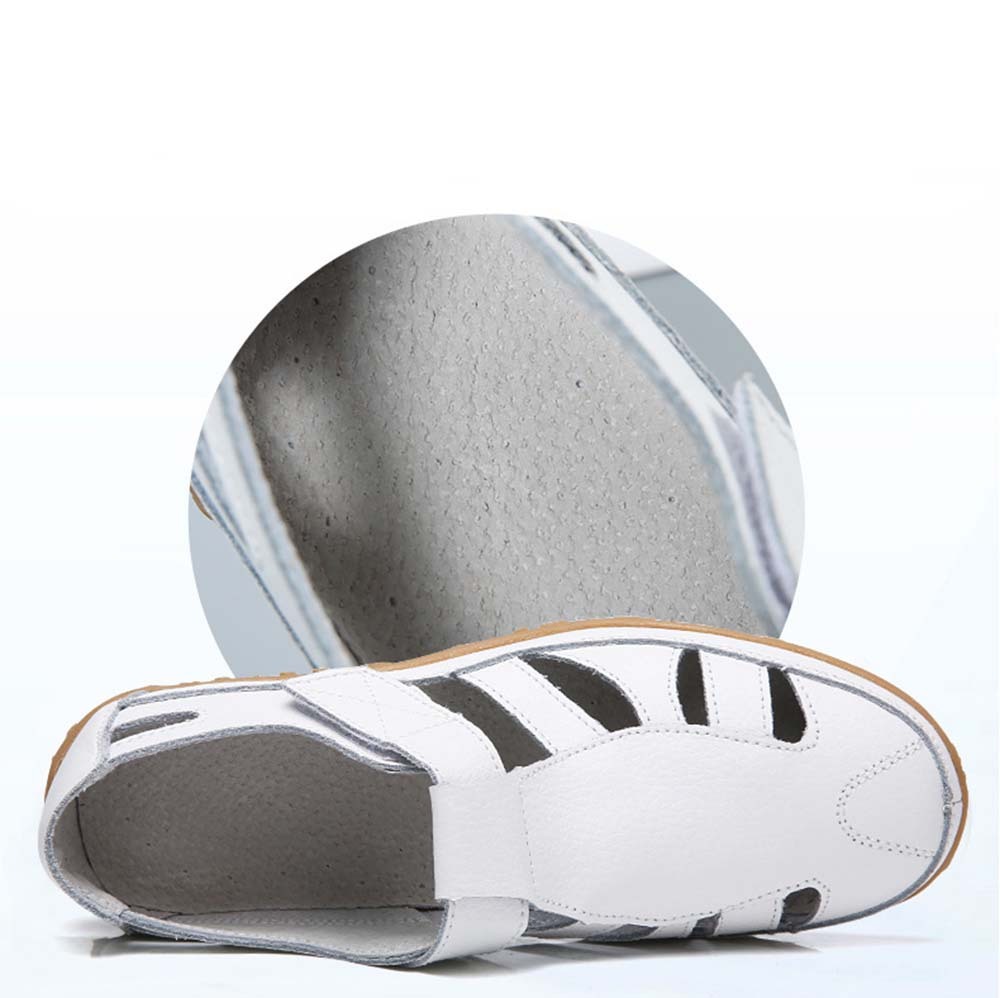 Sandalias de mujer de piel con suela suave y velcro transpirable