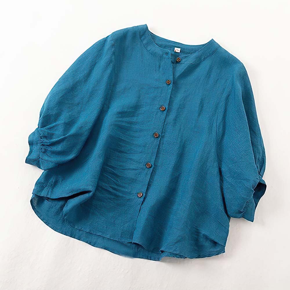 2024 nuevas camisas sueltas de algodón y lino para mujer