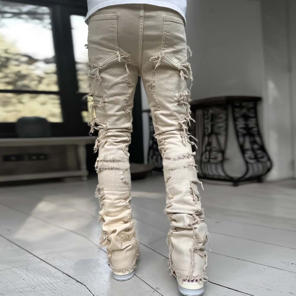 Stylish Retro Men's Stretch Denim Straight Leg Pants