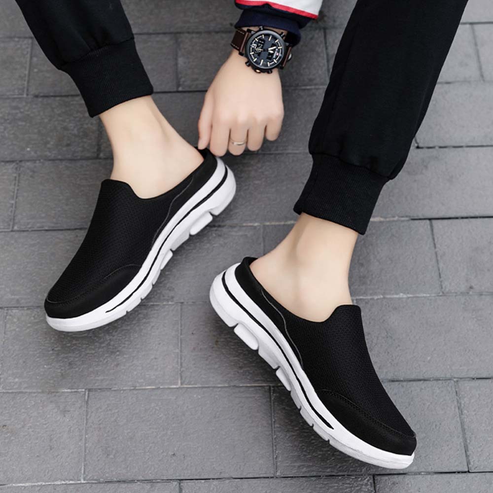 Smiledeer Men's and women's comfortable slip-ons breathable half-slippers