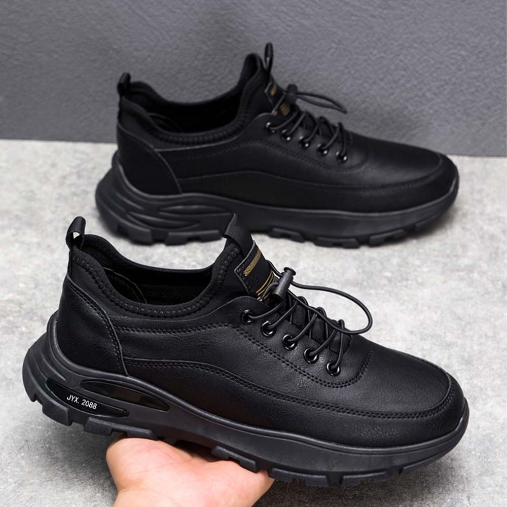 Zapatillas casual hombre de piel con cordones