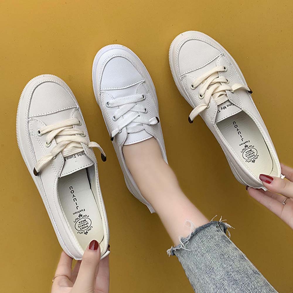 Women's casual versatile white walking shoes