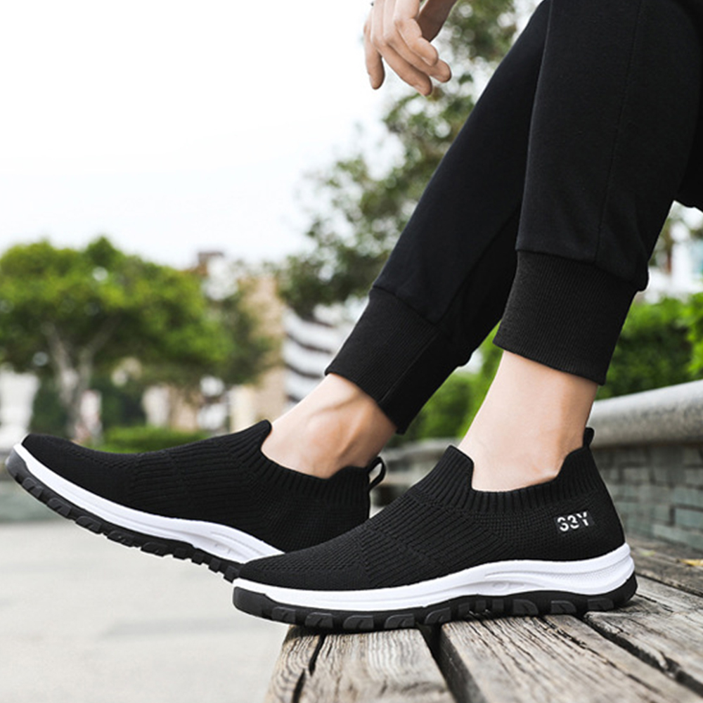 Olivoslindo Zapatos casuales transpirables tejidos con mosca nuevos de verano para hombres