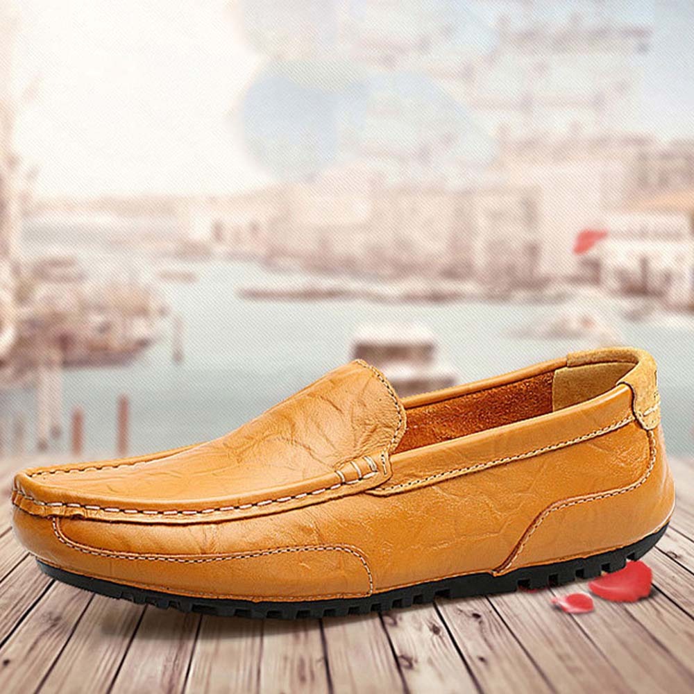 Men's British style slip-on casual business leather shoes