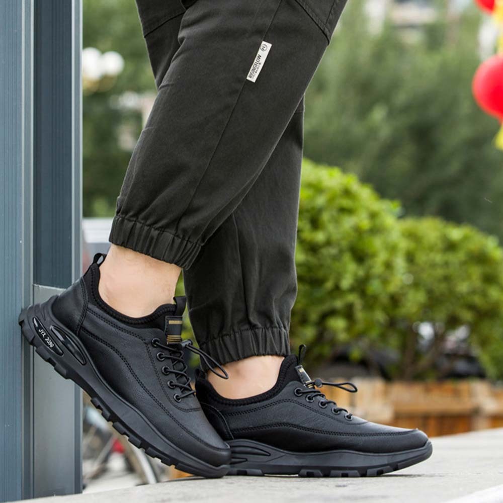 Zapatillas casual hombre de piel con cordones