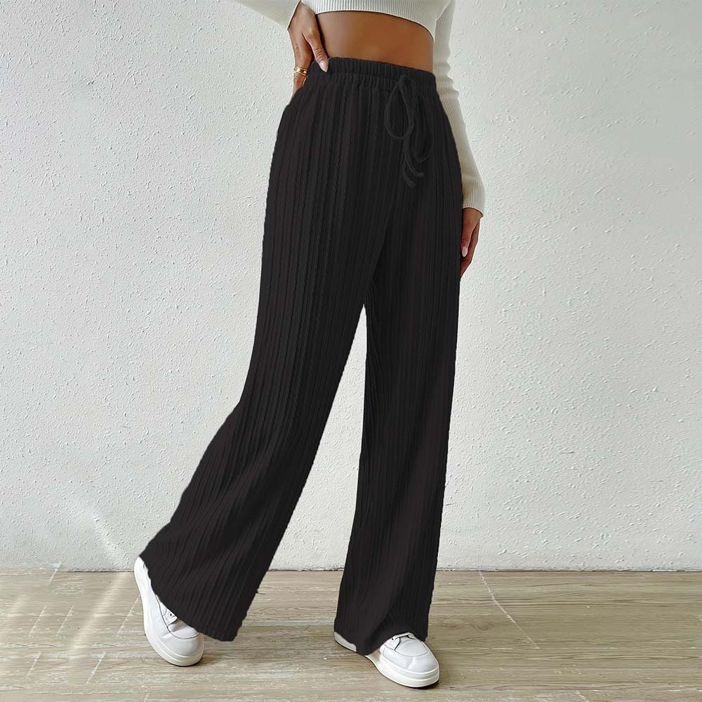 2024 nuevos pantalones de pierna ancha tejidos para mujer