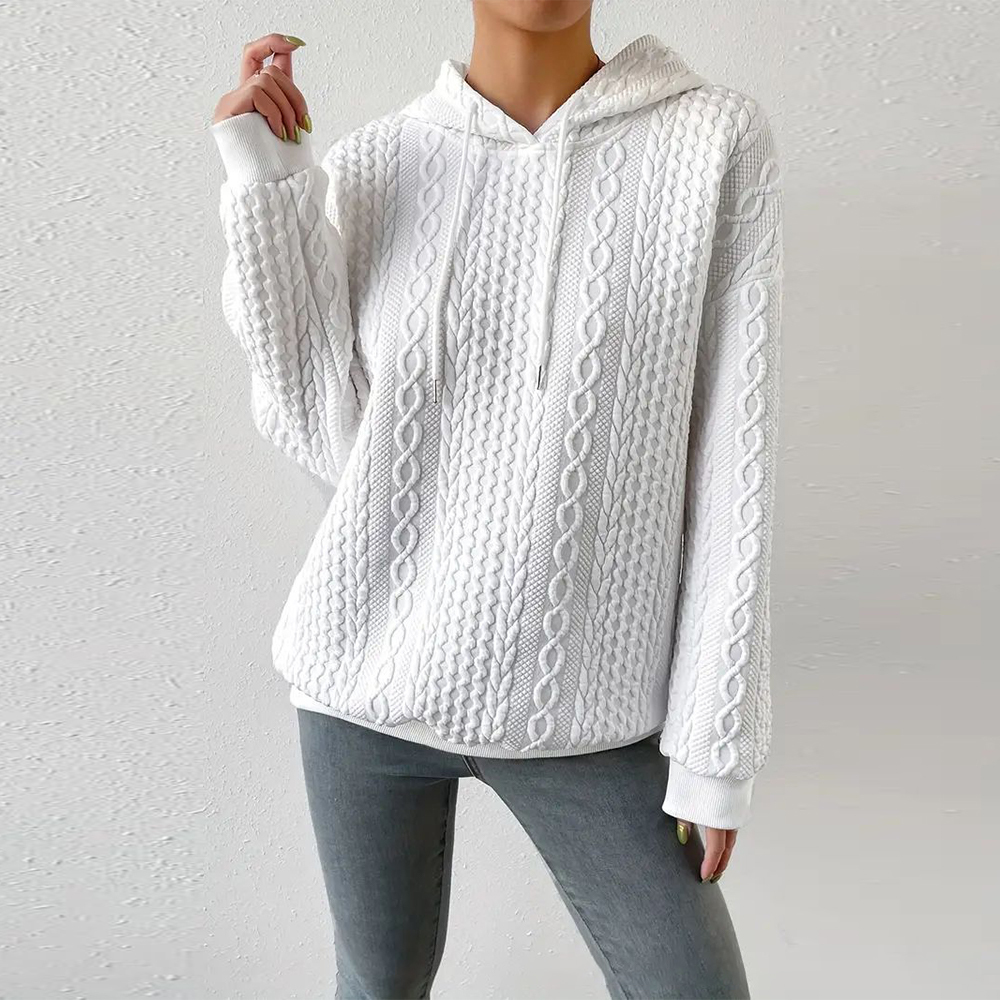 Olivoslindo Otoño nueva sudadera con capucha casual jacquard