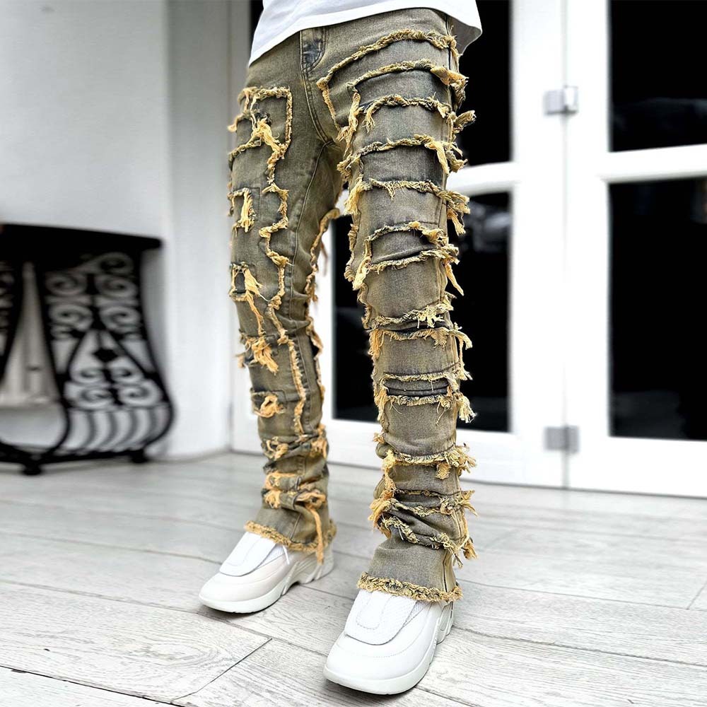 Stylish Retro Men's Stretch Denim Straight Leg Pants