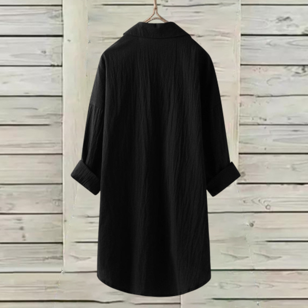 Olivoslindo Camisa casual mujer lino algodón color liso