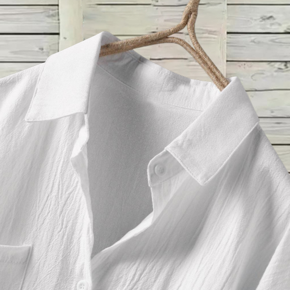 Olivoslindo Camisa casual mujer lino algodón color liso