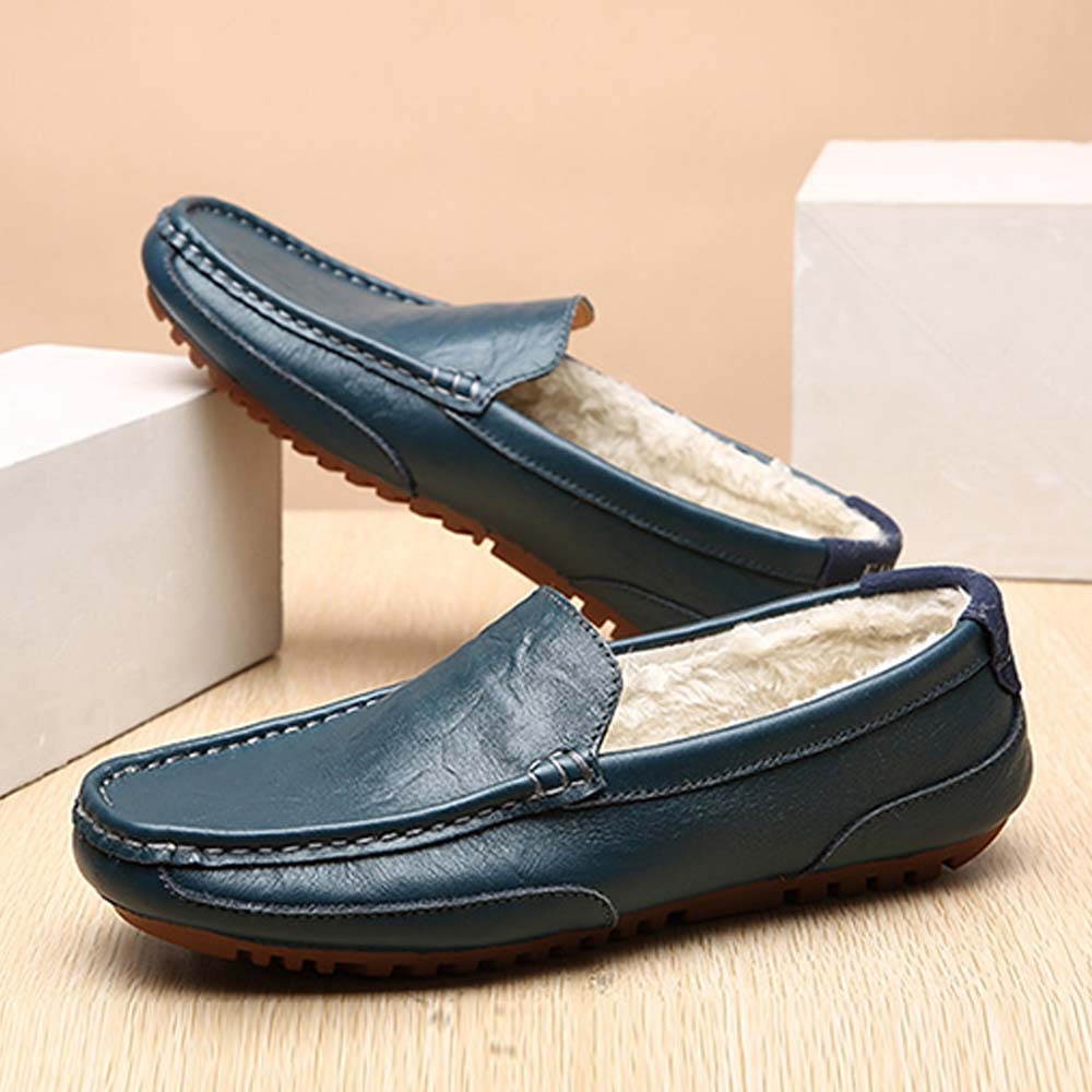 Men's British style slip-on casual business leather shoes