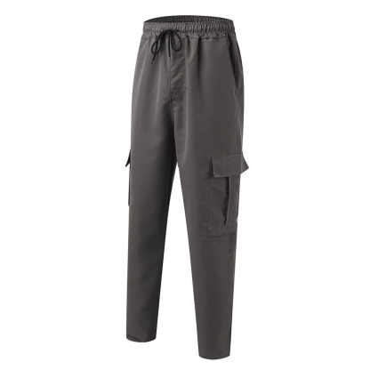 Olivoslindo Pantalones casuales rectos holgados para hombres