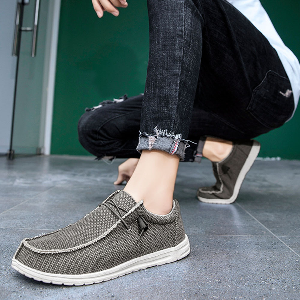 Olivoslindo Zapatos casuales de lona Mocasines de hombre Zapatos de tela Zapatos de pesca