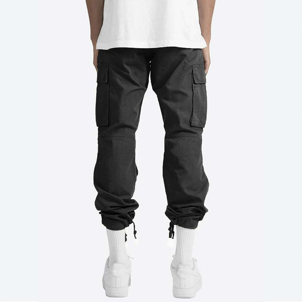 Olivoslindo Pantalones cargo multibolsillos de moda para hombre
