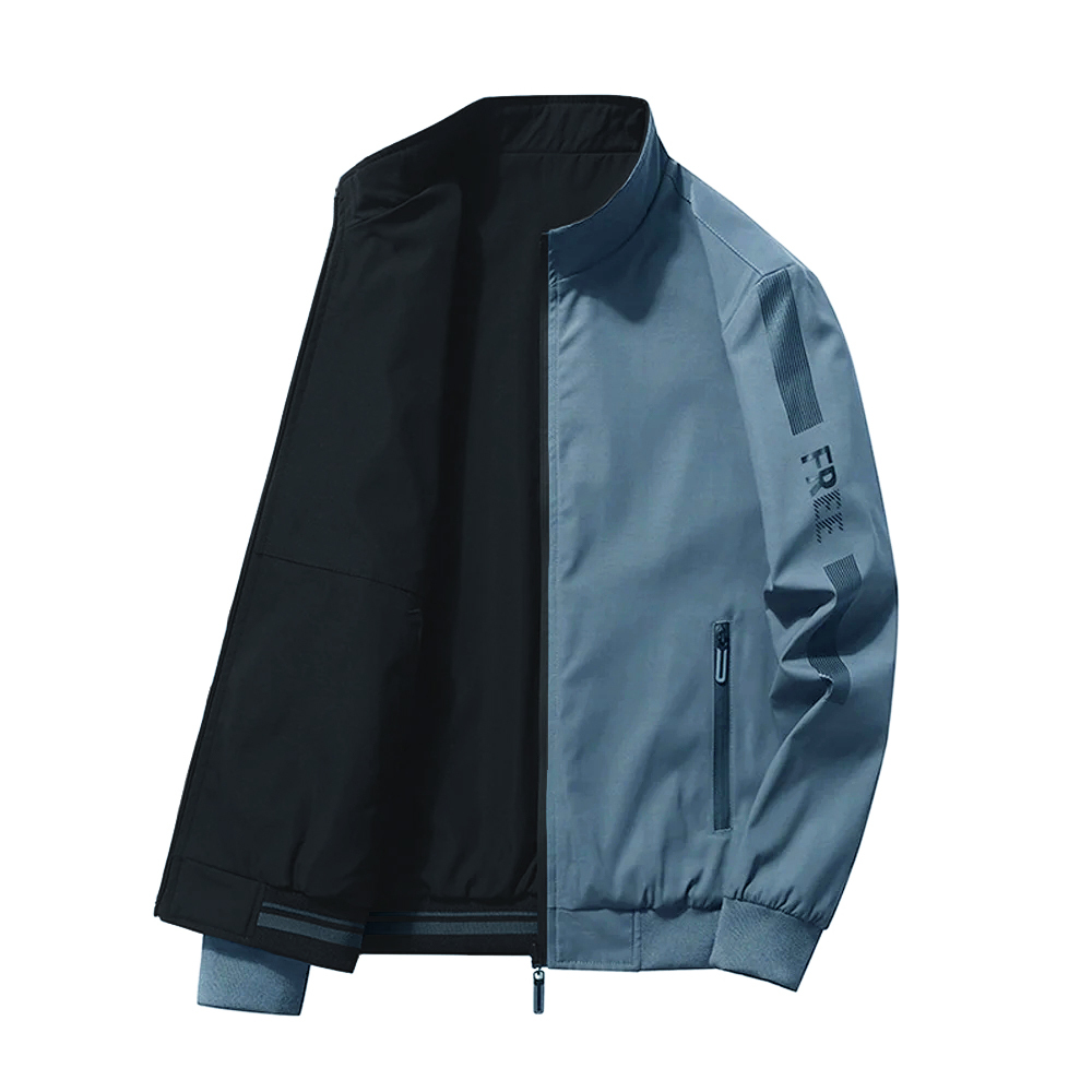 Olivoslindo Nueva chaqueta informal de primavera y otoño para hombre, ropa de abrigo reversible