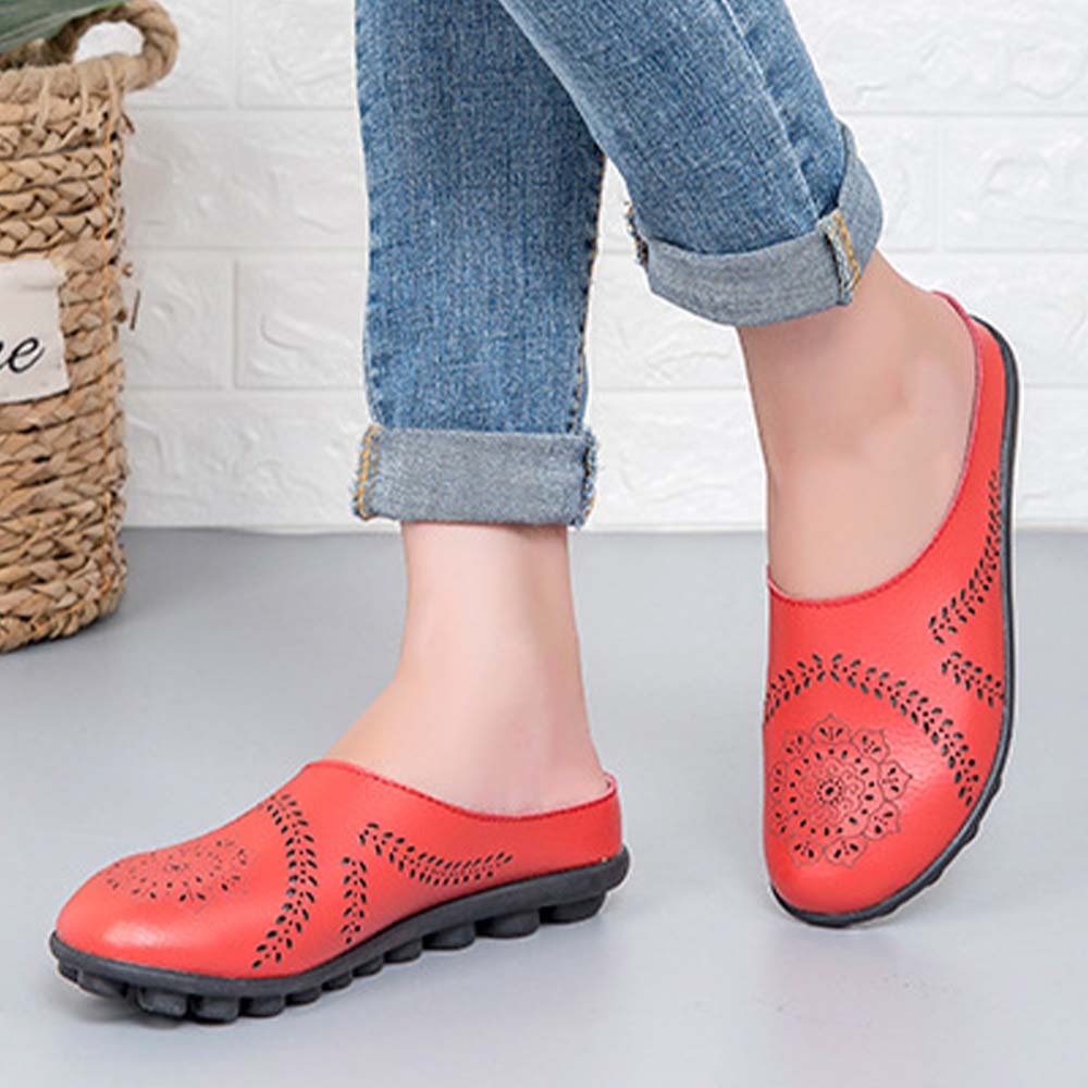 Olivoslindo Zapatos Dodge bajos de cuero informales para mujer de primavera y verano