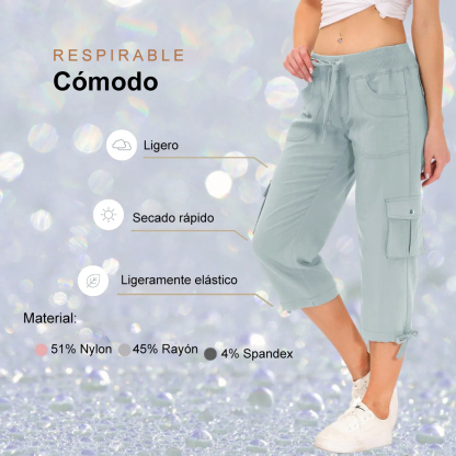 Hojanaranja™ Pantalones cortos informales para deportes al aire libre de secado rápido para mujer
