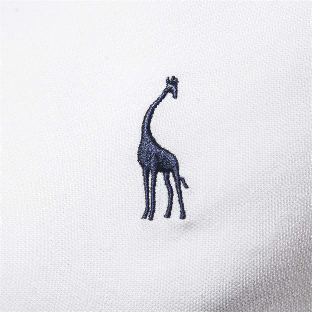 Smiledeer Men's Casual Giraffe Embroidered Short Sleeve T-Shirt Polo Shirt
