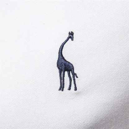 Smiledeer Men's Casual Giraffe Embroidered Short Sleeve T-Shirt Polo Shirt