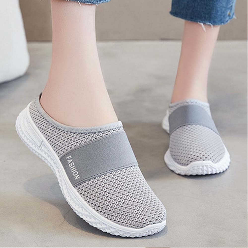 Verano nuevos zapatos de mujer medias zapatillas de malla transpirable