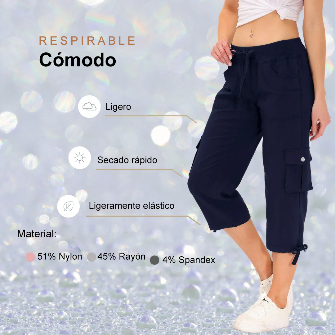 Hojanaranja™ Pantalones cortos informales para deportes al aire libre de secado rápido para mujer