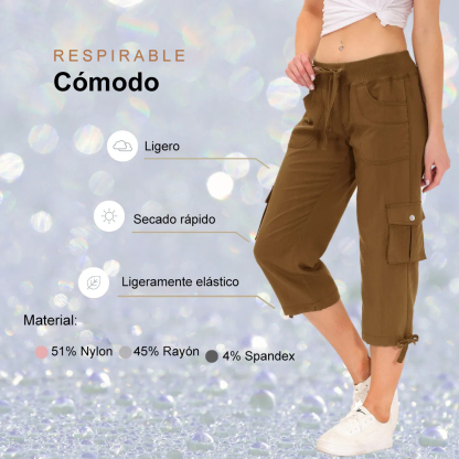 Hojanaranja™ Pantalones cortos informales para deportes al aire libre de secado rápido para mujer