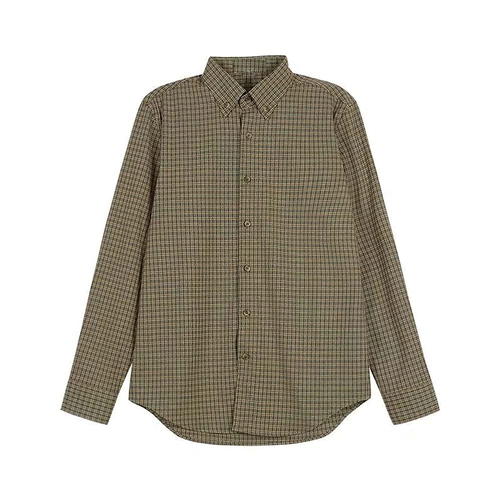 Camisa a rayas retro de primavera y otoño para hombre