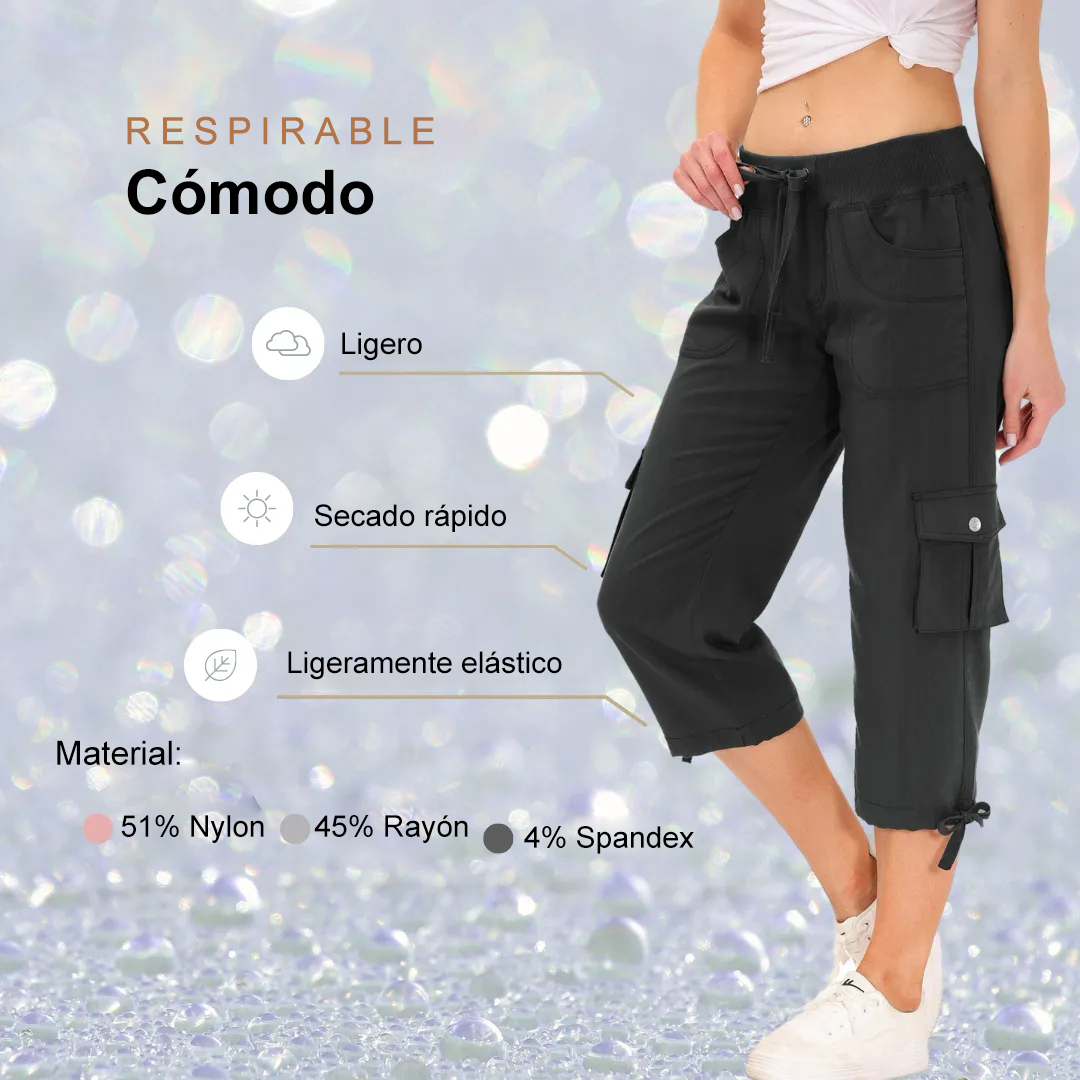 Hojanaranja™ Pantalones cortos informales para deportes al aire libre de secado rápido para mujer