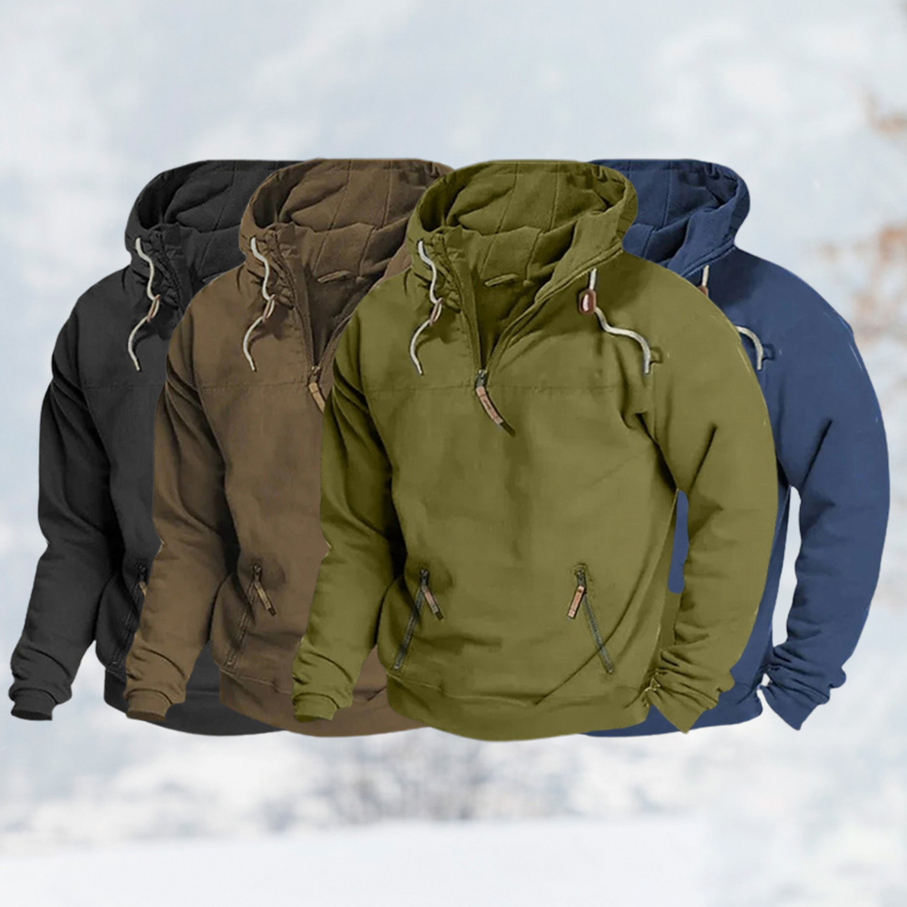 Piecewish Men's hooded loose sweatshirt jacket